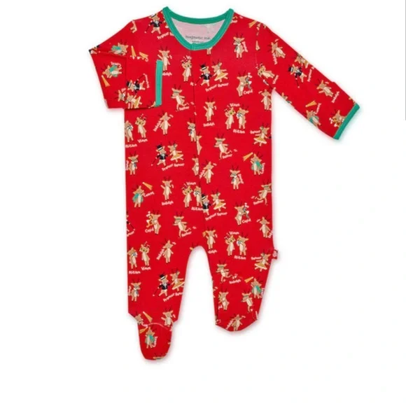 Magnetic Me Rollicking Reindeer Footie sz 0-3 - Picture 1 of 3